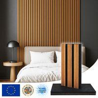 Panneau mural professionnel en lattes de bois pour réception de spa et complexe hôtelier, insonorisé avec feutre PET ignifuge et livraison DDP mondiale et prix inclus