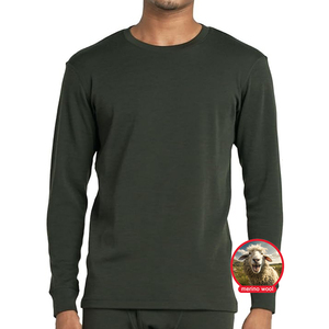 Camiseta térmica de manga larga CELINNE para hombre, ropa interior térmica de lana merino para invierno. - Product Image 1