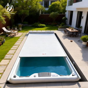 Couverture de <span class=keywords><strong>piscine</strong></span> automatique en alliage d'aluminium léger, <span class=keywords><strong>volet</strong></span> roulant <span class=keywords><strong>électrique</strong></span> de sécurité avec lames métalliques rigides <span class=keywords><strong>pour</strong></span> piscines de luxe - Product Image 5