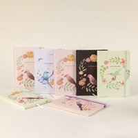 Carnet de notes pour femmes, cadeau kawaii, logo personnalisé, fleurs, oiseaux, animaux, impression, couverture rigide A5 avec fermeture élastique