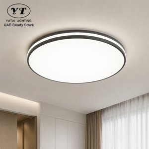 Plafonnier LED rond moderne ultra-plat en acrylique et fer, montage en surface, pour maison, salon, chambre, 200W, tricolore - Product Image 1