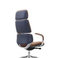 Chaise de bureau exécutive ergonomique moderne à dossier haut, confortable, base en aluminium, cuir véritable, hauteur réglable, chaise d'ordinateur