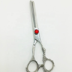 Ciseaux de coiffeur japonais pour la coupe des dents ciseaux de coiffure professionnels pour barbier poignée de Dragon ciseaux de conception personnalisés - Product Image 5