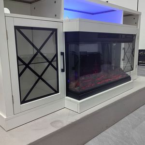 18 "110V-120V điều khiển từ xa HD hiệu ứng ngọn lửa 72" TV đứng với 36 "Lò sưởi điện hiện đại TV đứng với lò sưởi - Product Image 6