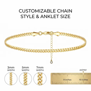 Bracelets <span class=keywords><strong>de</strong></span> <span class=keywords><strong>cheville</strong></span> en acier inoxydable avec chaîne plate <span class=keywords><strong>de</strong></span> type hip-hop, zircon, imperméables, plaqués or 18 carats, pour femmes, cadeau - Product Image 3