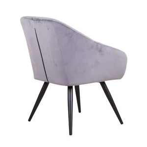 Sedia da Pranzo di Design Moderno <span class=keywords><strong>in</strong></span> <span class=keywords><strong>Tessuto</strong></span> Vellutato con Struttura <span class=keywords><strong>in</strong></span> Metallo e Gambe Verniciate a Polvere Nera - Product Image 6