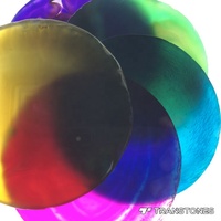 Carrelage de sol en tranches d'agate ronde naturelle polie colorée décorée