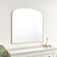 Miroir de salle de bain mural moderne sans cadre, à coins arrondis, avec éclairage LED, interrupteur tactile, design résistant à l'eau, directement de l'usine