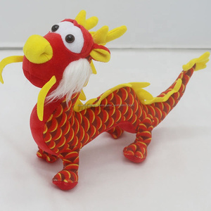 Regalo de recuerdo de chino dragón de peluche juguetes de peluche suave al por mayor rojo verde dragón de peluche de juguete - Product Image 4