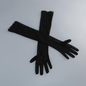 A10293 nuevo vestido de noche de encaje sin tirantes Sexy para mujer elegante traje hasta el suelo imperio para graduación Club guantes incluidos - Product Image 6