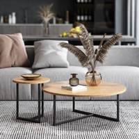 Table basse ronde en bois massif nordique avec structure en bois, facile à nettoyer, design moderne, léger et luxueux, minimaliste, meubles de salon