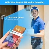 Nouvelle sonnette connectée Tuya 3MP WIFI avec détection de mouvement PIR large, interphone bidirectionnel, compatible Alexa et Google, et écran LCD 4,3 pouces