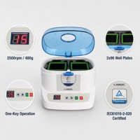 Centrifugeuse de microplaques L-CFM-2500, agitateur de plaques PCR 2500 tr/min, centrifugeuse de laboratoire de paillasse 2x96 puits avec moteur sans balais
