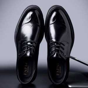 Zapatos Oxford Impermeables de Otoño de Alta Calidad - Zapatos de Vestir Clásicos Formales de Negocios de Cuero Genuino para Hombre, Ligeros - Product Image 1