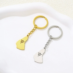 Nhà Máy tráng men <span class=keywords><strong>Barbados</strong></span> cờ bản đồ <span class=keywords><strong>Keyring</strong></span> thép không gỉ 18K mạ vàng men Caribbean biển barbadian bản đồ Mặt dây chuyền móc chìa khóa - Product Image 6