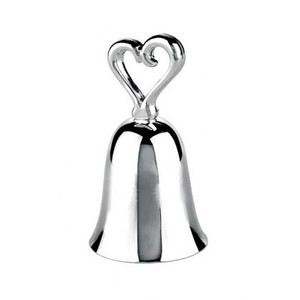 Campanello da Tavolo a Forma di Cuore 72 Mm Finitura Argento Accessorio Decorativo da Tavolo - Product Image 1