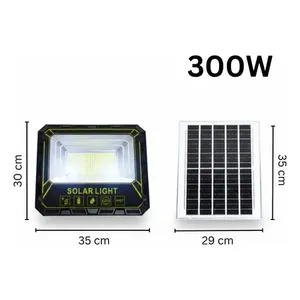 Faretto Solare Nero 300W Luce Bianca da Esterno con Telecomando - Product Image 6