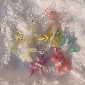 Creative Cartoon Mobile Phone Bag Charms Car Pendant 3D Pearl Puppy Dog Keychain Cartoon Key Ring <b>Cute</b> Balloon Dog Key Chains - Product Image 1