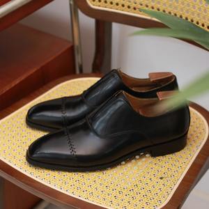 Chaussures Oxford carrées pour hommes de style britannique, semelle extérieure de style Qin, confortables, légères, antidérapantes, respirantes, à lacets, pour affaires et occasions formelles - Product Image 4