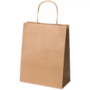 Vente en gros de sac en papier recyclé avec logo personnalisé en nylon noir marron blanc sac de papier kraft imprimé avec poignée