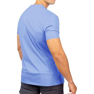 2025 camisetas de algodón con cuello en V para hombre, con bolsillo de verano Camisetas básicas para la playa de 280g, camisetas de manga corta comprimidas para Fitness - Product Image 5