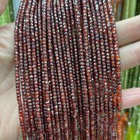 Perles Rondelles Facettées en Pierre Naturelle de 3 mm, Perles de Graines Taillées, Perles en Fil pour la Fabrication de Bijoux