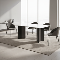 Ensemble table et chaises de salle à manger modernes en marbre et acier au carbone pour petits espaces - Prêt pour la maison et le bureau