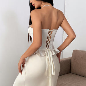 Vestido Sexy KISS ME ANGEL, Estilo Brothel, con Aberturas, Transparencias, Cintura Ajustada, Diseño de Espina de Pescado, Encaje Brillante y Cordones - Product Image 6