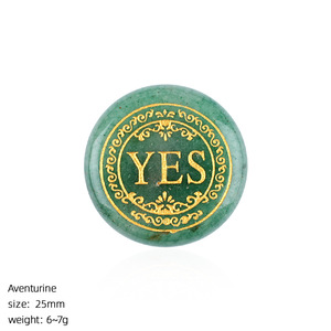 Pierre de décision en pierre naturelle 25 mm, <span class=keywords><strong>Agate</strong></span> ronde gravée double face Oui/Non, Pierre de choix semi-précieuse, Vente en gros - Product Image 6