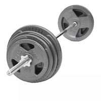 Disques de musculation en fonte à 3 trous Dinuo, finition brute, pour entraînement de force à domicile