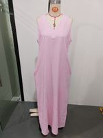 Robe longue d'été 2026 pour femme, motif floral, taille naturelle, décontractée, sans manches, respirante, écologique, avec poches, bretelles, en polyester