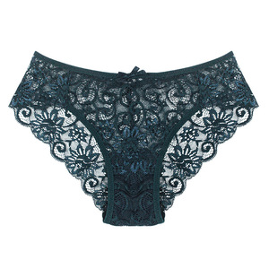 Tanga de encaje 2025, ropa interior de gasa transparente de cintura media de comercio exterior, calzoncillos de talla grande Euro y Amer con entrepierna de algodón Sexy para mujer - Product Image 4