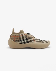 Chaussures de sport de luxe pour hommes et femmes, en cuir véritable, à motif à carreaux, tricotées, souples, à lacets, de marque de créateur. - Product Image 6