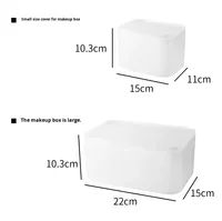 Boîte de rangement de bureau rectangulaire en plastique transparent avec couvercle, organiseur de cosmétiques et de soins de la peau, empilable, capacité 2L, 40x40x25cm