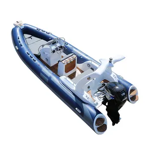 Hot Sale Hypalon Inflatable Rib Boat 5.80m CE Hypalon Pvc Tube Fiberglass Fishing Rigid Boat For Ocear Water