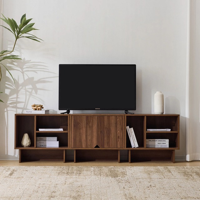 Midcentury Modular  High-quality Premium Engineered Wood Modular TV Stand Cabinet with Open Shelf Storage Space