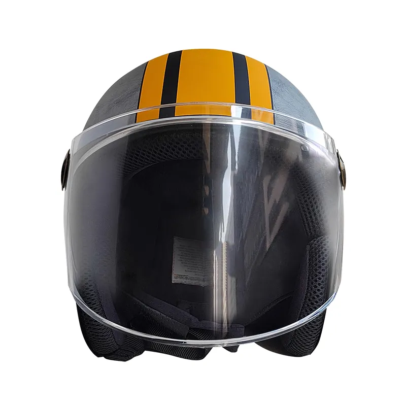 2024 Nouveau casque de moto 3/4 robuste de style rétro en fibre de verre résistant à la corrosion pour filles