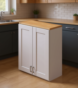 Armoire de cuisine Sunique, porte en panneau MDF moderne, finition blanche, unité de rangement 27x36 pouces - Product Image 2