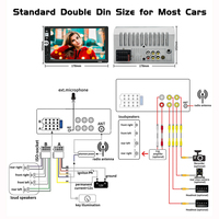 Autoradio 2 Din 7 pouces écran tactile, lecteur multimédia stéréo de voiture, Carplay mirrorlink/FM/TF MP5 avec accessoires, lecteur DVD