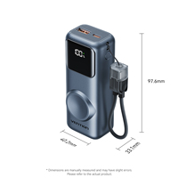 Vention Mini Power Bank 10000mAh Chargeur portable avec câble USB-C intégré et zone de charge pour Apple Watch