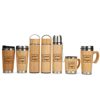 Mug Insulasi Stainless Steel untuk Pekerja Kantoran dengan Gagang Bambu Lurus, Portabel untuk Penggunaan Bisnis dan Rumah, Desain Dapat Disesuaikan