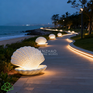 Senzhao Outdoor Waterproof LED Seashell Landscape <b>Light</b> Large Decorative <b>Shell</b> Lamp for Seaside Park Beach Pathway Villa Garden - Product Image 3