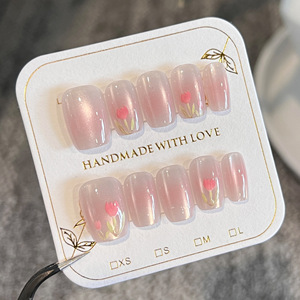 Vente en gros à bas prix, Faux ongles à presser semi-artisanaux et fabriqués à la machine, Série Couleurs Printanières, couleur chair Fleur de <span class=keywords><strong>jasmin</strong></span> de printemps - Product Image 6