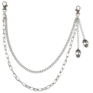 Cadena de cintura metálica con calavera estilo punk para mujer, de aleación de zinc, doble capa, estilo urbano, cadena decorativa de moda para uso diario. - Product Image 5