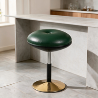 Tabouret de rangement en forme de champignon, sans dossier, réglable en hauteur, pivotant, avec revêtement en cuir et base métallique, pour la maison