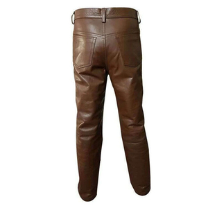 Pantalones de Cuero para Hombre de Color Liso, Hechos en Pakistán, Diseño de Logotipo Personalizado, Estilo Básico y Moderno - Product Image 2