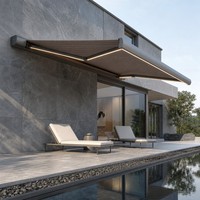 Auvent motorisé à cassette extérieur électrique en alliage d'aluminium rétractable pour balcon et terrasse, protection personnalisée contre la pluie et les UV