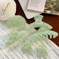 Pince à cheveux YJL motif serpent vert frais, collection printemps-été, pinces à cheveux en PVC, accessoires capillaires en gros pour femmes et filles