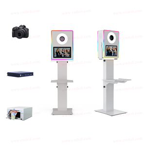 Machine photomaton intelligente à écran tactile de 13,3 pouces, lampe flash adaptée aux appareils <span class=keywords><strong>photo</strong></span> reflex numériques, photomaton selfie, angle de tête réglable, photomaton de fête - Product Image 2