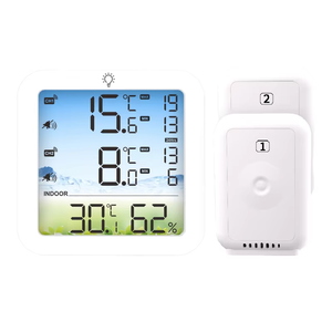 Monitor digital de temperatura y humedad al por mayor con alarma de valor máximo/mínimo de retroiluminación y sensor remoto para uso doméstico y de oficina - Product Image 1